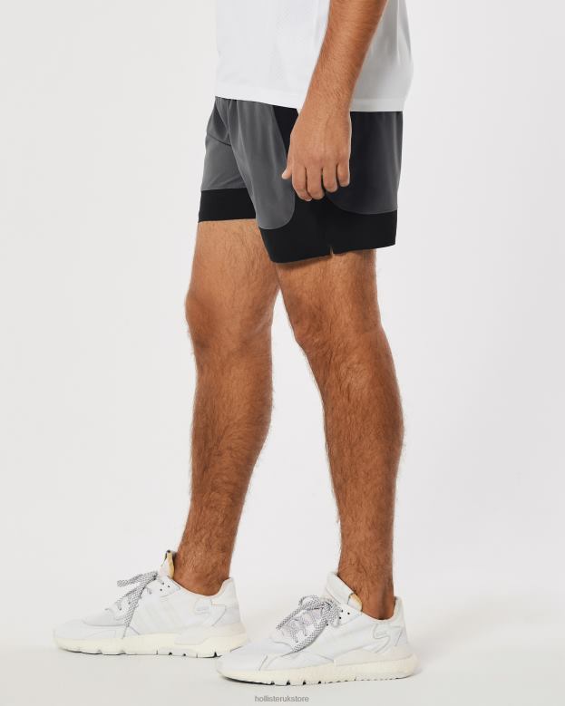 Bottoms Hollister Men Gilly Hicks Active Lined Shorts 5\\ 488201237 Grey